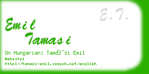 emil tamasi business card